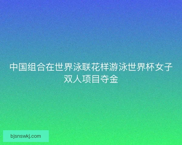 中国组合在世界泳联花样游泳世界杯女子双人项目夺金