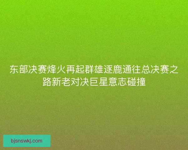 东部决赛烽火再起群雄逐鹿通往总决赛之路新老对决巨星意志碰撞